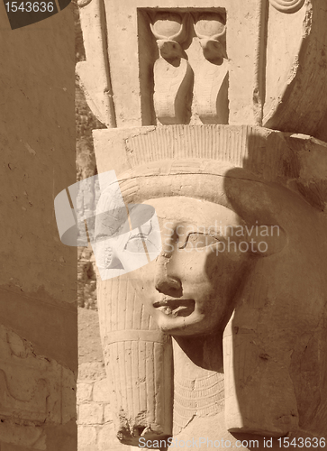 Image of Hathor sculpture detail
