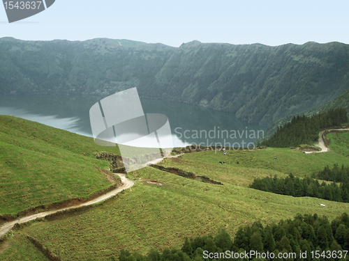 Image of lakeside scenery at the Azores