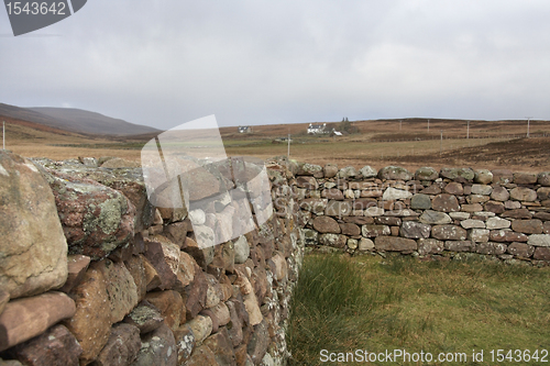 Image of scottish stone wall in rural ambiance