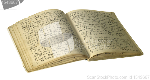 Image of opened old handwritten book