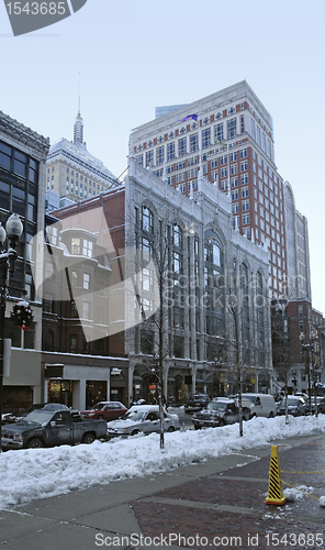 Image of Boston city view at winter time