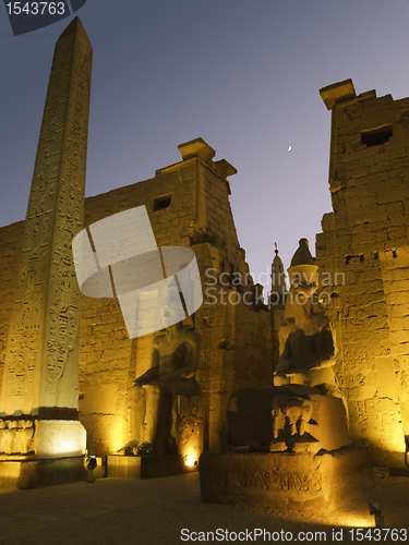 Image of illuminated Luxor Temple at night