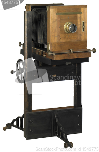 Image of nostalgic camera made of wood