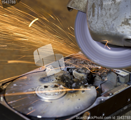 Image of hard disk grinding