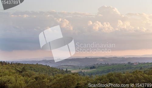 Image of evening scenery near San Regolo in Chianti