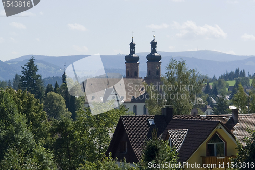 Image of Abbey of Saint Peter in the Black Forest at summertime