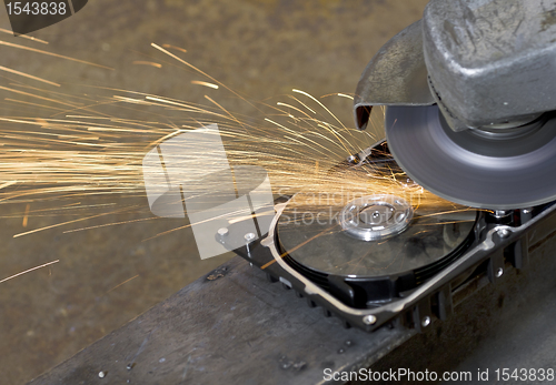 Image of hard disk grinding