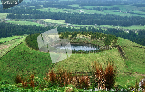 Image of crater lake at the Azores