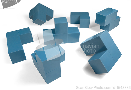 Image of blue cubic objects