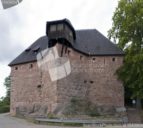 Image of Haut-Koenigsbourg Castle detail in cloudy ambiance