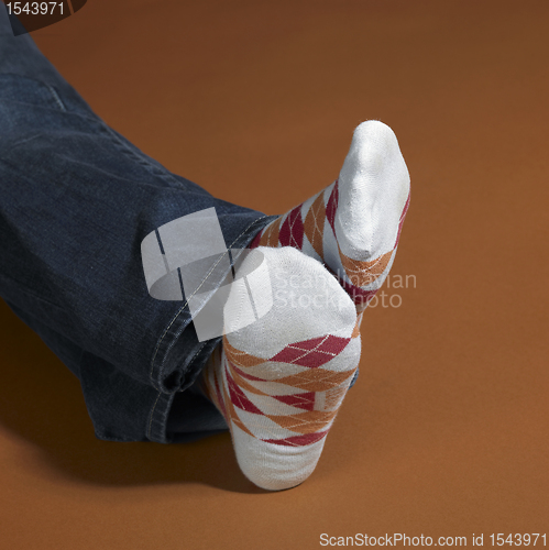 Image of resting feet in socks