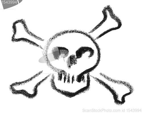 Image of skull and crossed bones sketch