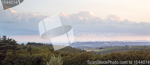 Image of evening scenery near San Regolo in Chianti