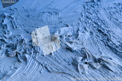 Image of blue pastose paint detail