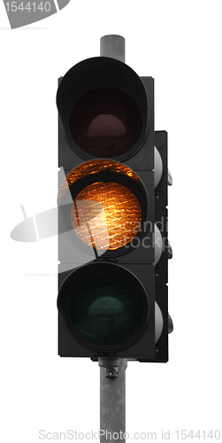 Image of traffic light shows yellow