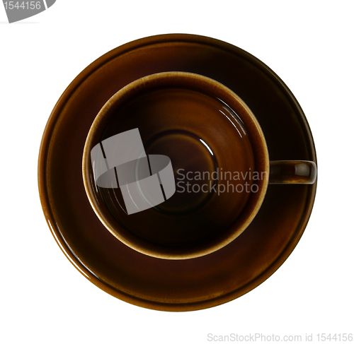 Image of empty brown porcelain cup