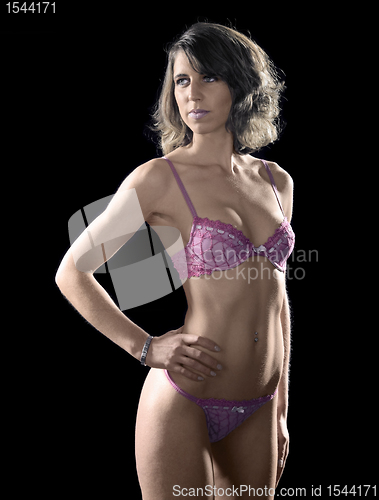 Image of pink dressed lingerie lady