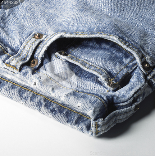 Image of blue jeans detail