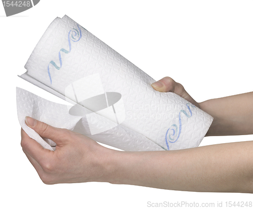 Image of hands and kitchen roll