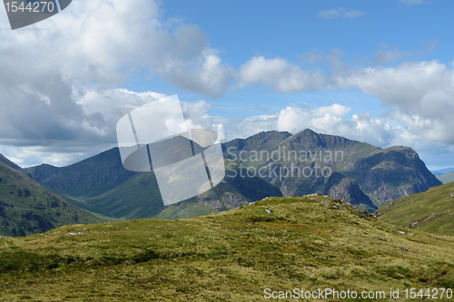 Image of Scottish Highlands in sunny ambiance
