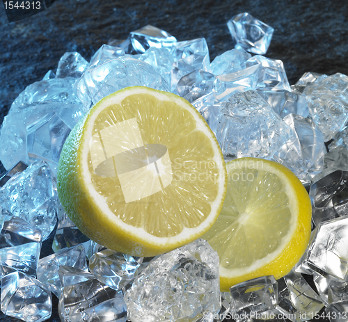 Image of lemons and ice cubes