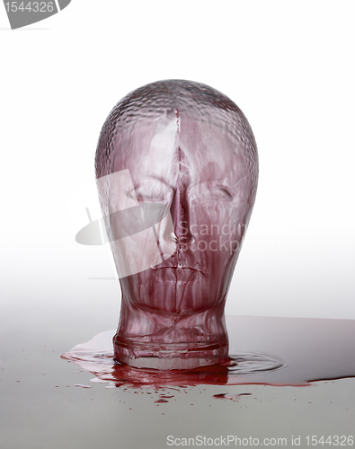 Image of bloody glass head