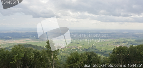 Image of cloudy aerial view near Haut-Koenigsbourg Castle