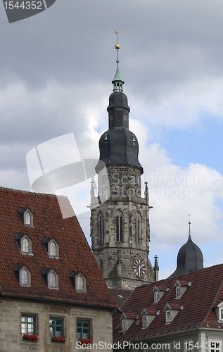 Image of steeple of the Moritzkirche in Coburg