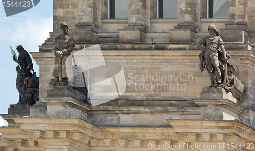 Image of detail of the Reichstag in Berlin