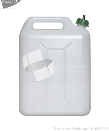 Image of white canister with green closure