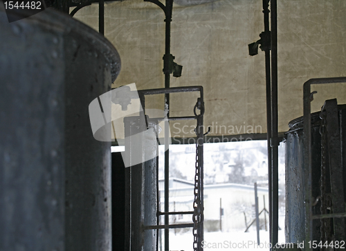 Image of detail inside a old historic railway car