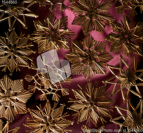 Image of christmas decoration with straw stars