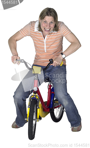 Image of mad bicycling girl