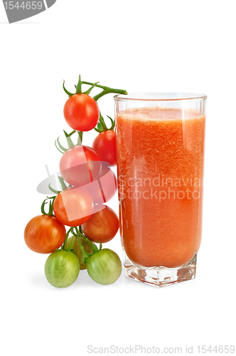 Image of Juice tomato in glass with a cherry