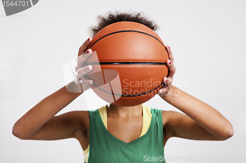 Image of Woman with basketball