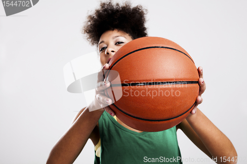 Image of Woman with basketball