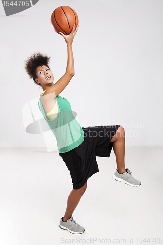 Image of Woman with basketball