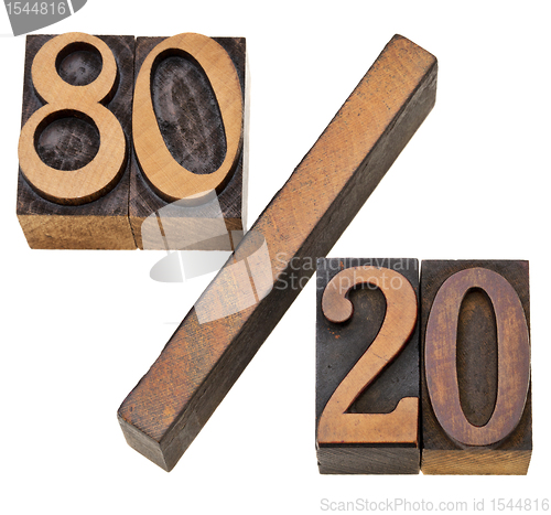 Image of Pareto principle in letterpress type