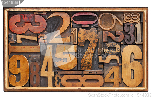 Image of antique wood number abstract