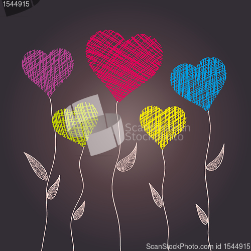 Image of Abstract heart flowers