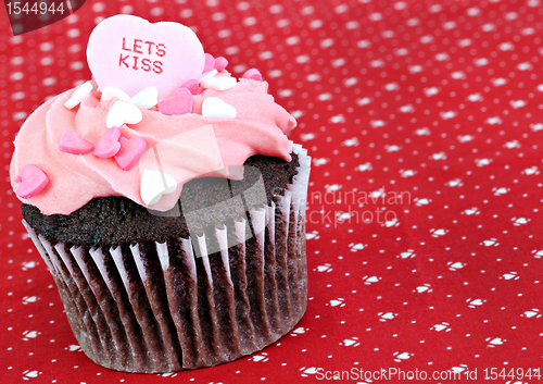 Image of Lets Kiss Valentine Cupcake