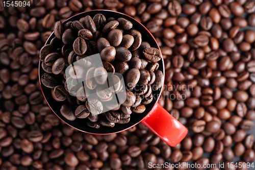 Image of Cup with coffee beans