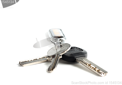 Image of Some keys on the white background