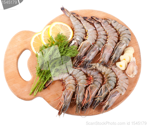 Image of Board with Tiger Prawns