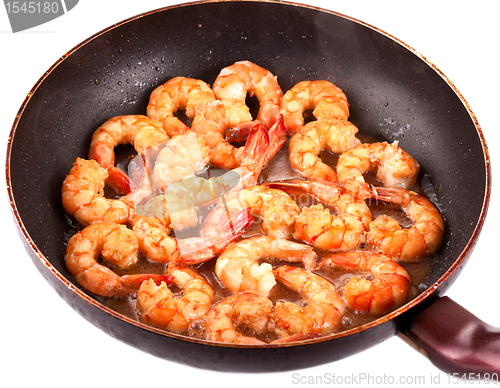 Image of Frying Pan with Tiger Prawns