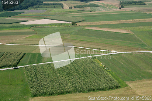 Image of Meadows and fields. Aerial image