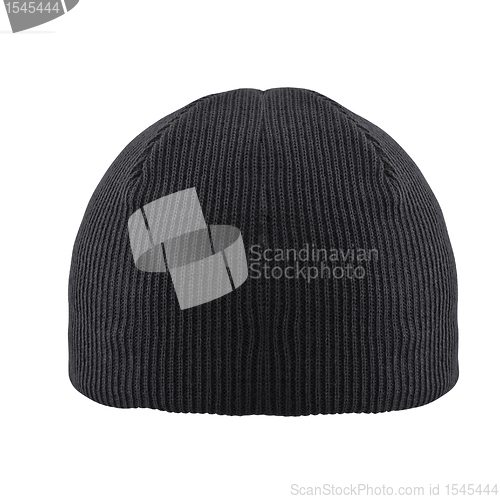 Image of black woolen winter hat