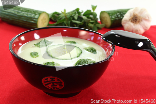 Image of Asian iced cucumber soup