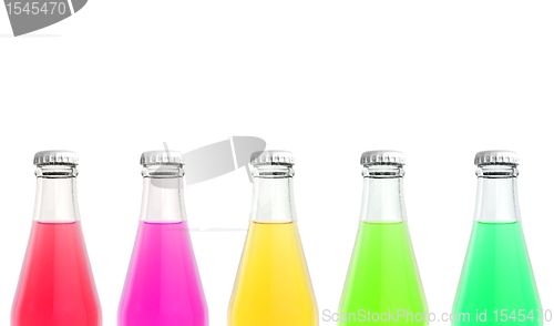 Image of juice drink in glass bottles