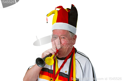 Image of Senior soccer fan